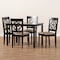 Baxton Studio Renaud Sand Upholstered Espresso Finished 5-Piece Wood Dining Set 157-9729-8026 - alternate 2
